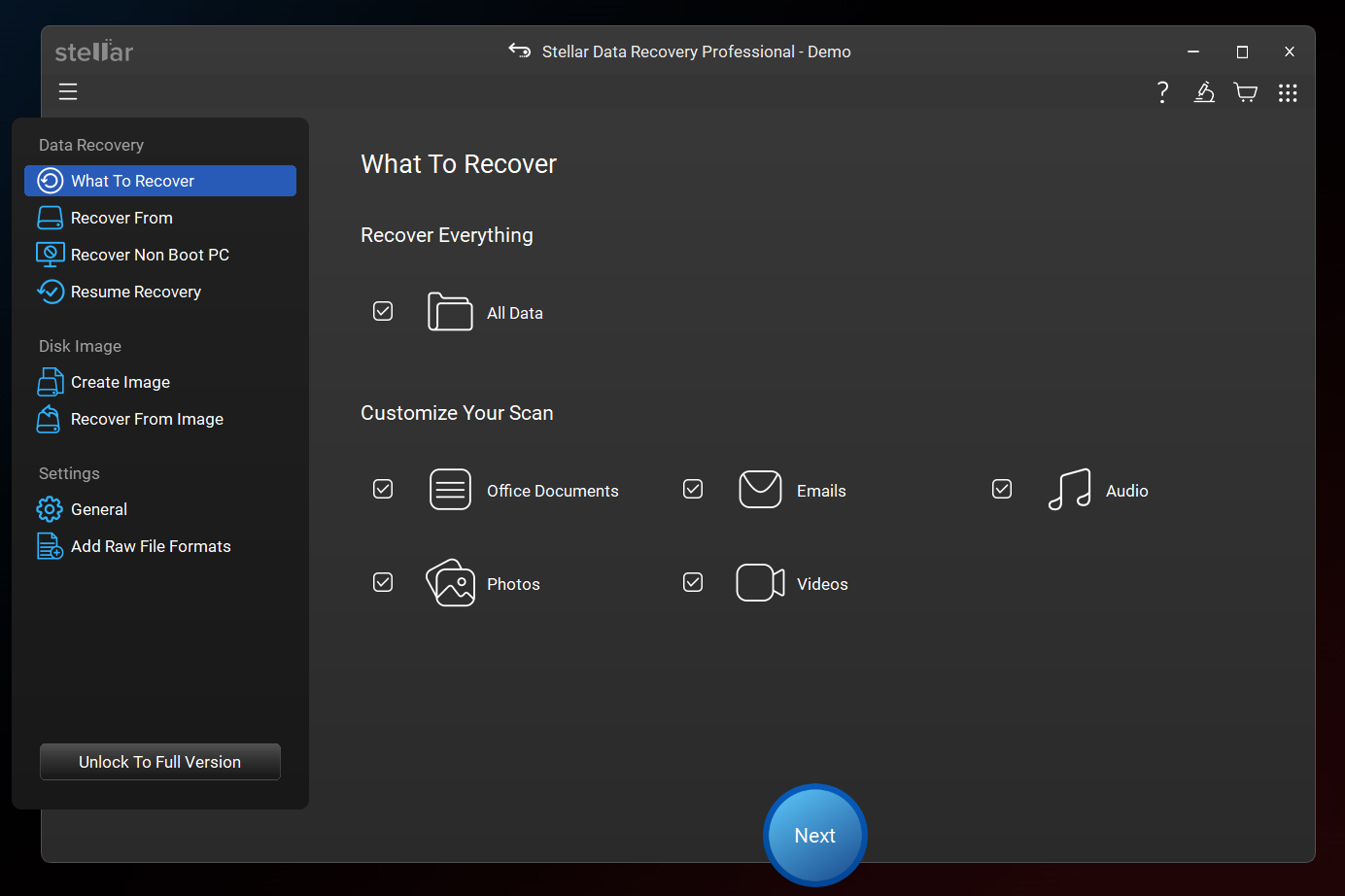 Stellar Data Recovery